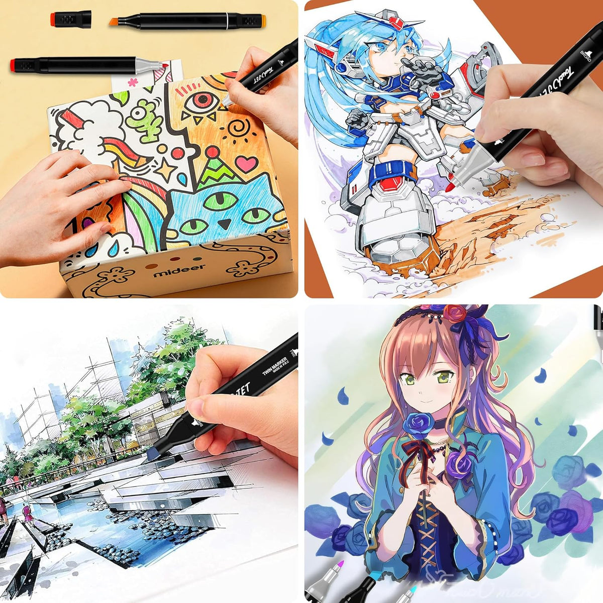 Alcohol Markers, 80 Colors Dual Tip Art Markers, Drawing, Coloring Marker for Kids Sketching Adult Coloring