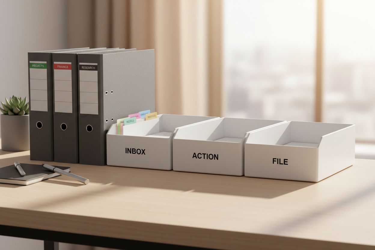 How to Stop Paper From Taking Over Your Desk (A Simple Filing Workflow ...