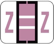 Doctor Stuff - File Folder Labels, Alphabet Letter Z, Compatible with Smead BCCR/BCCS - TPAM Series Alpha Stickers Lilac, 1" x 1-1/4", 500/Roll