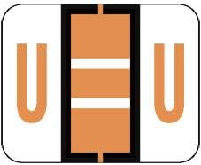 Doctor Stuff - File Folder Labels, Alphabet Letter U Stickers, Compatible with Smead BCCR/BCCS - TPAM Series Alpha Stickers Fluorescent Orange, 1" x 1-1/4", 120 Labels per Package