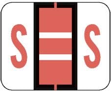 Doctor Stuff - File Folder Labels, Alphabet Letter S Stickers, Compatible with Smead BCCR/BCCS - TPAM Series Alpha Stickers Pink, 1" x 1-1/4", 120 Labels per Package