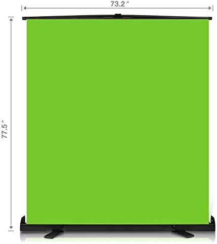 Yesker Upgrade Green Screen 73.2x77.5 inch Wider 180cmx 196cm Background Collapsible Chromakey Photo Backdrop Portable Pull Up with Aluminium Base Wrinkle-Resistant Fabric for Video Studio Live Game