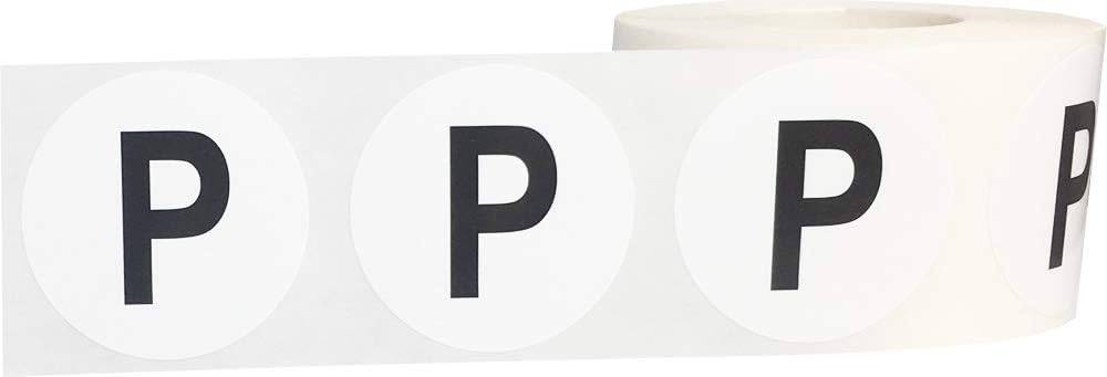 Letter P Inventory Labels 1.5 inch Round Circle Dots 500 Adhesive Stickers