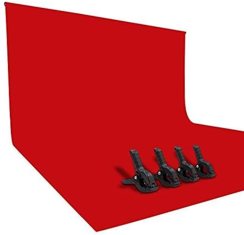 ISSUNTEX 9X15 ft Background Polester Backdrop, Photo Studio, Collapsible High Density Screen for Video Photography and Television-Red