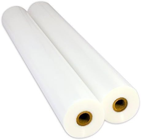 USI WrapSure Standard Thermal Roll Laminating Film, 1 Inch Core, 1.5 Mil, 27 Inches x 500 Feet, Clear, Gloss Finish, 2-Pack