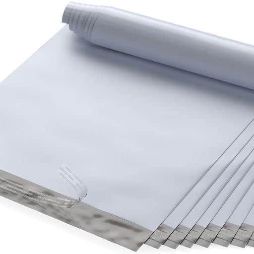 10" X 13" Large Poly Mailers, 100 Count White Polymailer Shipping Envelopes for Clothes 2 Mil Unpadded Waterproof Opaque Self-Seal Poly Bags with Tear/Puncture Proof Adhesive Strip