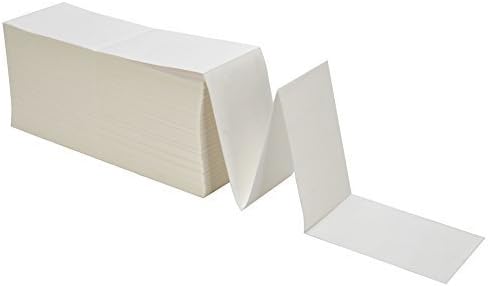 MFLABEL® 16 Stacks Fanfold 4" x 6" Direct Thermal Labels White Perforated Shipping Label (2,000 Labels per Stack) (16 Stacks)