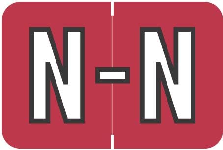 Doctor Stuff - File Folder Labels, Alphabet Letter N, Barkley/Sycom FABKM - BRAM Series Compatible Alpha Stickers, Red, 1" x 1-1/2", 126 Labels/Package