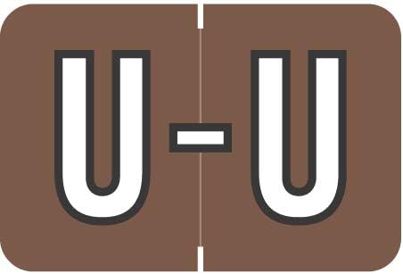 Doctor Stuff - File Folder Labels, Alphabet Letter U, Barkley/Sycom FABKM - BRAM Series Compatible Alpha Stickers, Brown, 1" x 1-1/2", 126 Labels/Package