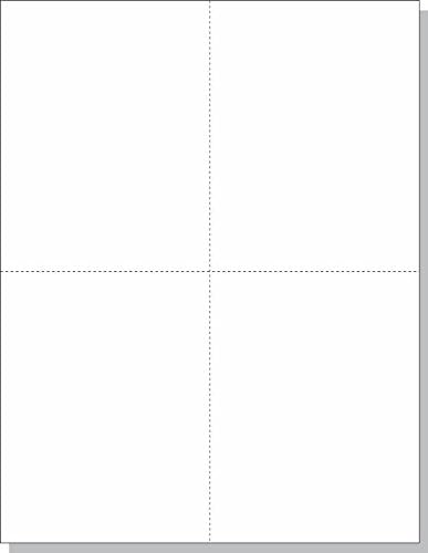 NextDayLabels - 8-1/2" x 11" Laser/Inkjet Postcards 4 Per Page, (4-1/4" x 5-1/2" Each Card | White, 1000 Cards)