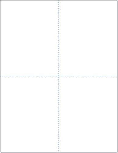 NextDayLabels - 8-1/2 x 11 Blank Perforated Paper, 24# Paper Perforated in 4 pcs, 4 Per UP Page Perforated Paper - 500 Sheets/Ream, Item #1689