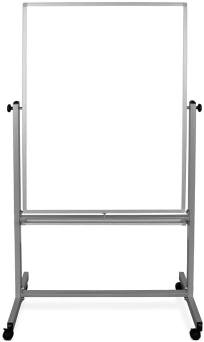 Luxor MB3648WW Mobile Whiteboard 36" W x 48" H (Pack of 2) Double-Sided Magnetic Dry Erase Markerboard