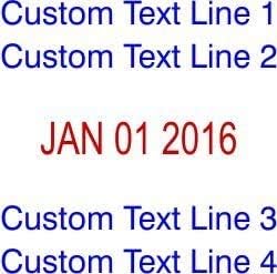 Trodat 5460 Heavy Duty Dater, Month Day Year Format , with Interchangeable Premade Die Plates Red Date and Blue Text - Plate Size 1-5/16”H x 2-1/4”W