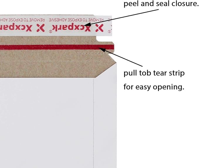 50 Pack Rigid Mailers 9.25 x 11.75 inches, Self Seal Photo Document Mailers Premium Cardboard Keep Flat Envelopes for Photos, Pictures, Papers, Files, CD