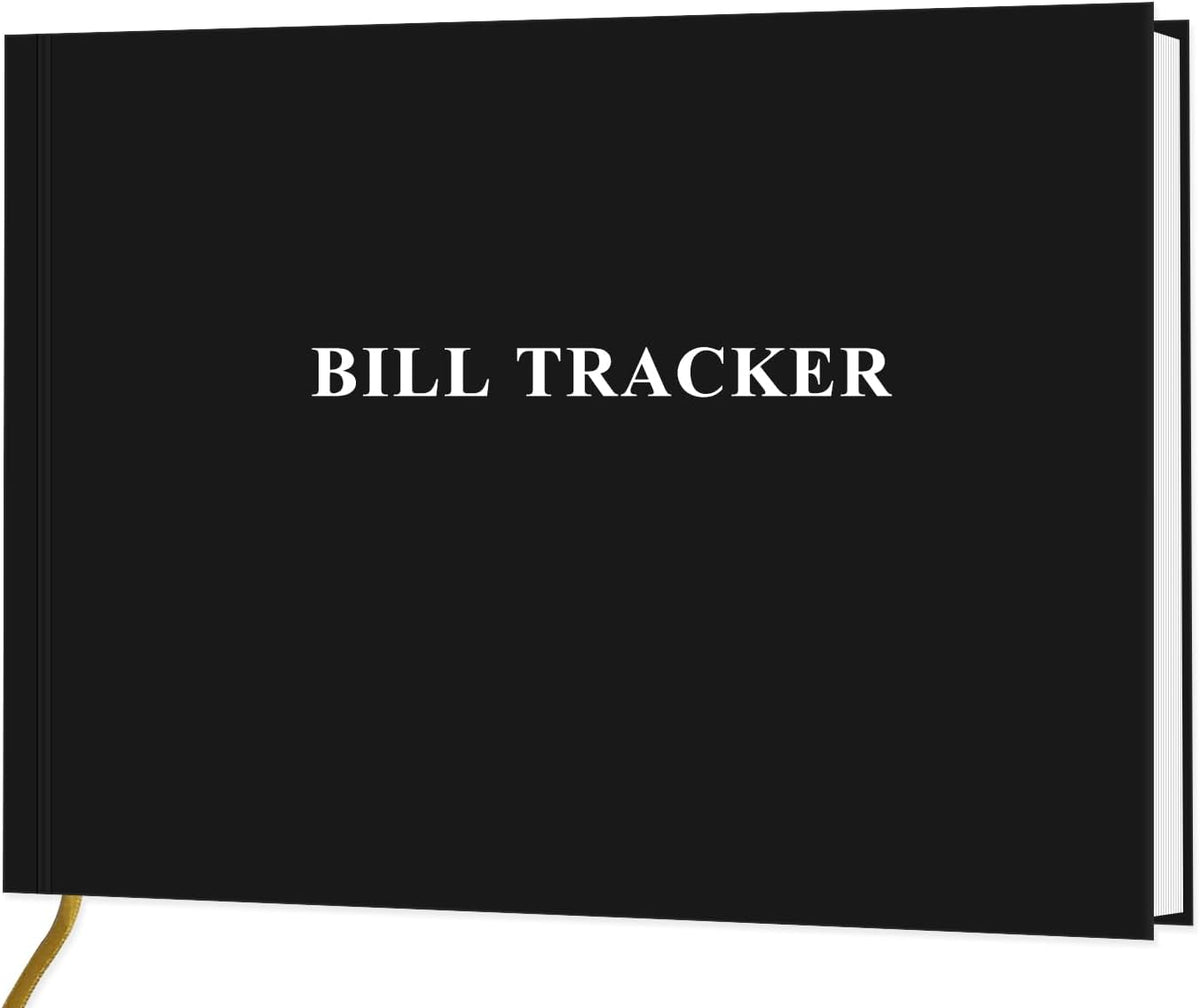 Bill Tracker Notebook - Monthly Bill Organizer & Planner for Personal Budgeting Financial, Payments Checklist Organizer, 7" x 10", Black