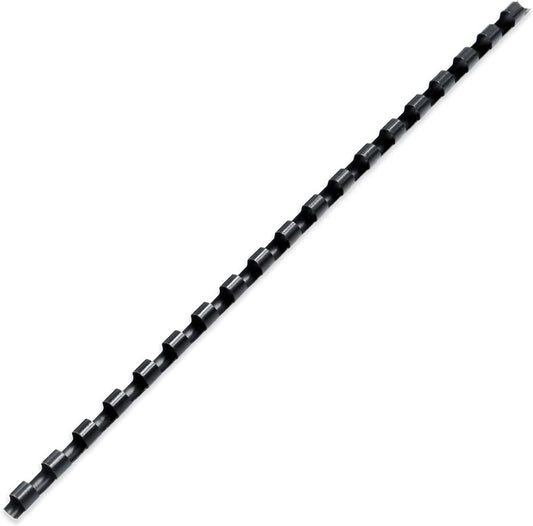 Binditek 200 Pack Plastic Binding Comb Spines, 1/4 Inch Diameter, 25 Sheet Capacity, for Letter Size, Black, for Students and Coworkers