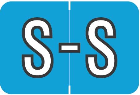 Doctor Stuff - File Folder Labels, Alphabet Letter S, Barkley/Sycom FABKM - BRAM Series Compatible Alpha Stickers, Blue, 1" x 1-1/2", 126 Labels/Package