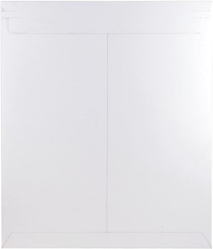 JAM PAPER Stay-Flat Photo Mailer Envelopes with Peel & Seal Closure - 12 3/4 x 15 - White - 6 Rigid Mailers/Pack