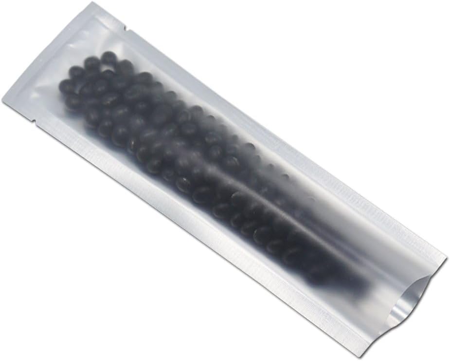 PABCK 1000 Pcs 2.56x8.66 inch (Inside Size 2.17x8.27 inch) Clear Front Vacuum Heat Sealable Pure Mylar Foil Bag for Travel Sampling Packaging Food Storage Aluminum Foil Candy Coffee Powder Package