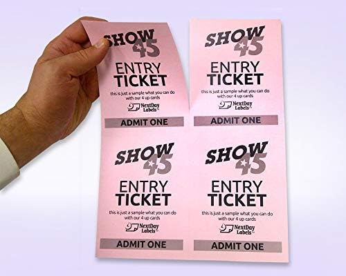 NextDayLabels 8-1/2" x 11" Laser/Inkjet Postcards 4 Per Page, (4-1/4" x 5-1/2" Each Card | Pink, 1000 Cards)
