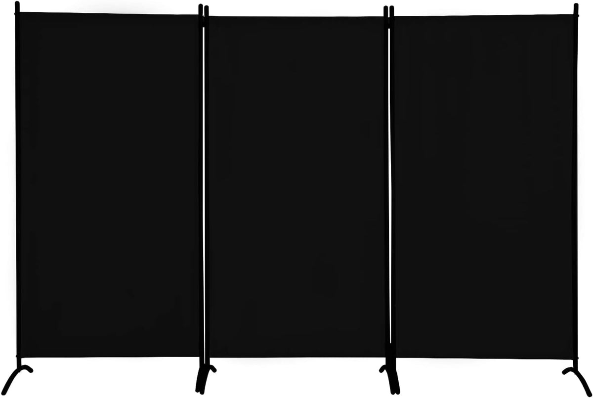 3 Panel Room Divider, 6FT Portable Room Dividers Folding Privacy Screens, 100" W Freestanding Fabric Divider for Room Separation, Partition Room Divider Panel for Dorm Home Studio Office, Black