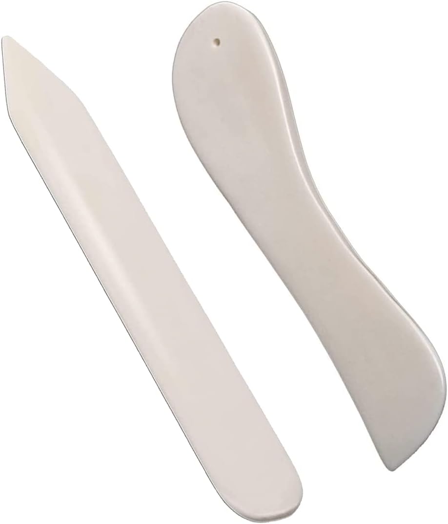 WUTA Premium Folder Paper Creaser Set Folding Scoring Burnishing Crafting Scrapbooking Tool for DIY Bookbinding and Paper Crafts (Straight Shape + Arc Shape)