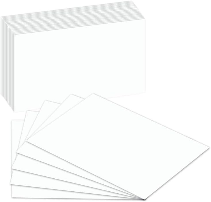 100 Pcs Extra Thick White Index Cards – Blank Heavyweight 14pt (0.014”) 100lb Cover Cardstock – Flash Cards, Study Note Cards, Postcards, Photo and Recipe Cards | 100 per Pack (8.5 x 5.5)