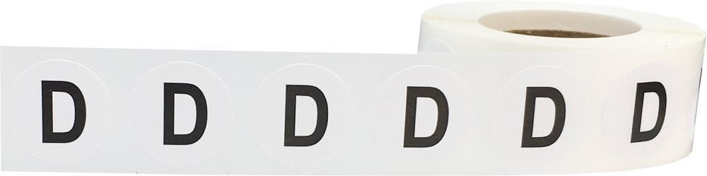 Letter D Inventory Labels .75 Inch Round Circle Dots 500 Adhesive Stickers