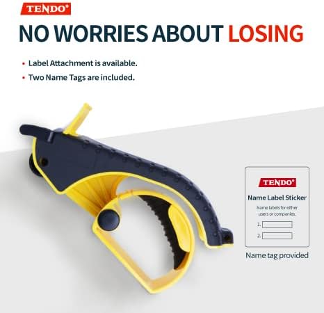 Heavy Duty Shipping Tape Dispenser: TENDO° Premium Line – Reusable, Replaceable, Eco-Friendly 2’’ Master Piece Dispenser for Pros with Patented 10° Sloped Chromium Blades - P-2200 (4th Gen.)_Yellow
