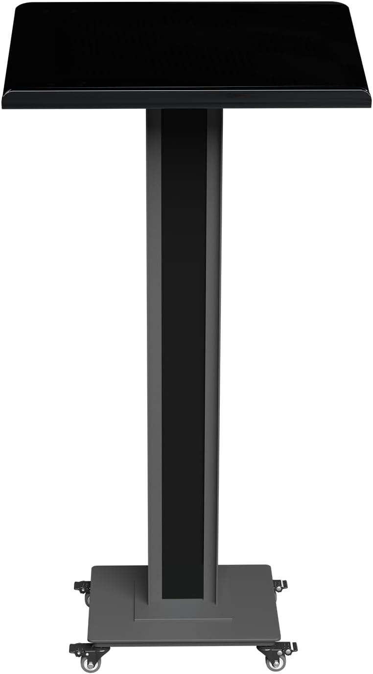 Acrylic Podiums Stand with Heavy-Duty Iron Bottom, Large Mobile Pulpits for Churches, Lectern for Conferences, Speeches, Classroom, Office, Wedding Event