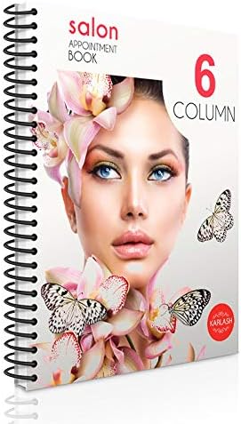 Karlash 6 Column 130 Pages Undated Appointment Book – Six Person Daily and Hourly Schedule Notebook for Salons, Massage Spas, Hairdressers, Stylists, and More (1 Piece)