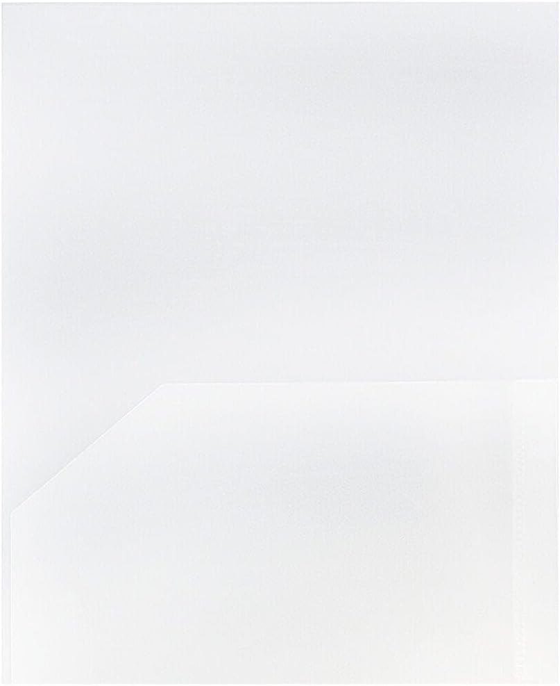 JAM PAPER Plastic 2 Pocket POP Folders - Durable School Folders - Clear - Bulk 144/Box