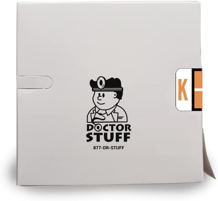 Doctor Stuff - File Folder Labels, Alphabet Letter K, Compatible with Smead BCCR/BCCS - TPAM Series, Fluorescent Orange, 1" x 1-1/4", 500/Roll