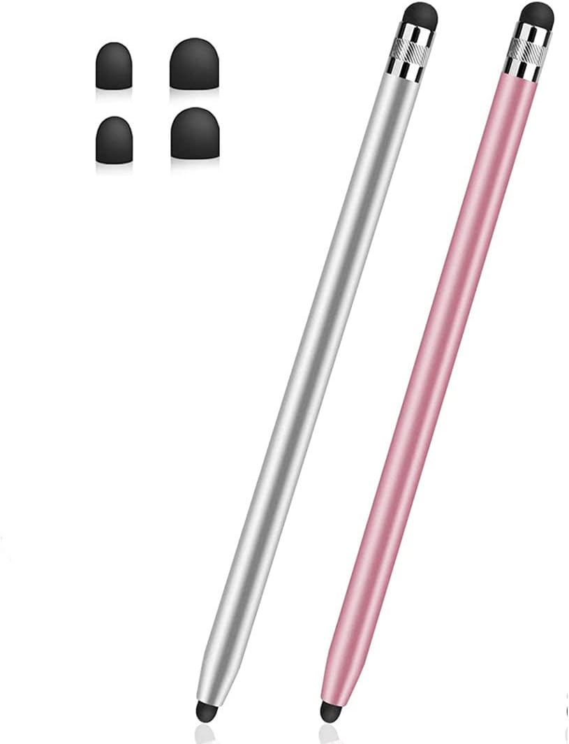 Stylus Pens for Touch Screens(2-Pack), Sensitivity & Precision Stylus Pens for iPhone/iPad Pro/Samsung Galaxy/Tablets and All capacitive Touch Screen Devices + 4 Replaceable Rubber Tips