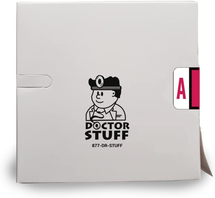 Doctor Stuff - File Folder Labels, Alphabet Letter A, Compatible with Smead BCCR/BCCS - TPAM Series, Red, 1" x 1-1/4", 500/Roll