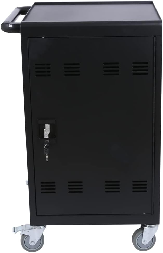 30-Device Mobile Charging Cart and Cabinet, Safety Charging Cart for iPads, Chromebooks, Tablets, Laptops