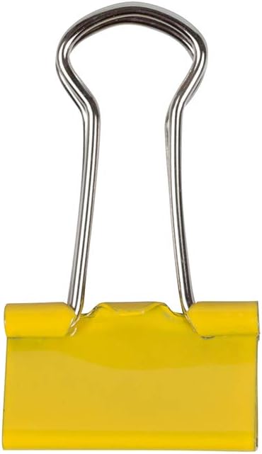 JAM PAPER Colorful Binder Clips - Small - 3/4 Inch (19 mm) - Yellow Binderclips - 25/Pack