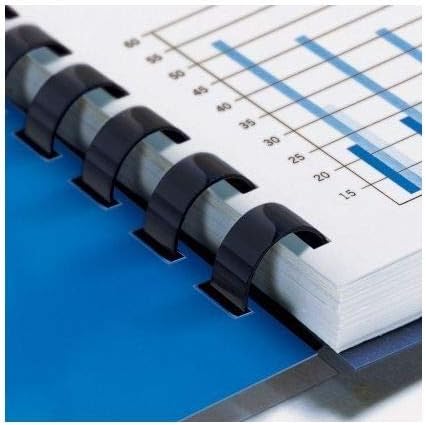 Plastic Comb Binding Spines, 1/2 Inch Diameter, Black, 90 Sheets, 100 Pack