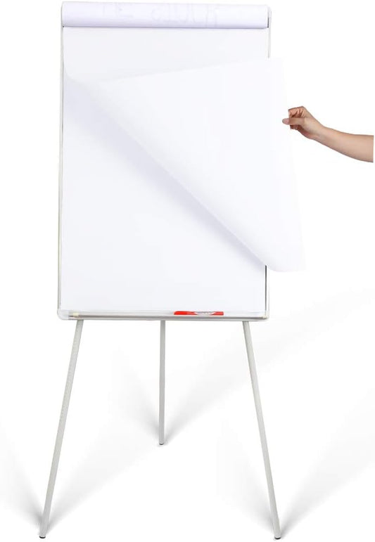 36" x 24" Magnetic Board Dry Erase Easel with Adjustable Tripod Stand – Portable White Board Easel for Office, Classroom Presentations – Includes 25 Flip Chart Paper, Magnets & Eraser