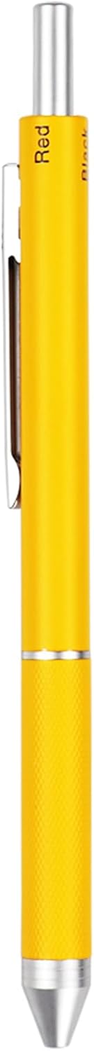 DUNBONG 4 in 1 Multicolor Pen, Metal Cased Multifunction Pen, 0.5mm Mechanical Pencil, Red, Blue, Black Ball Pens, 1-Count (Yellow)