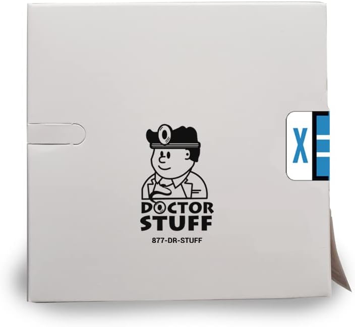 Doctor Stuff - File Folder Labels, Alphabet Letter X, Compatible with Smead BCCR/BCCS - TPAM Series Alpha Stickers Blue, 1" x 1-1/4", 500/Roll