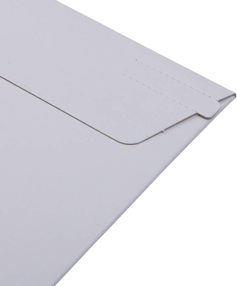 JAM PAPER Stay-Flat Photo Mailer Envelopes with Peel & Seal Closure - 17 x 21 - White - 6 Rigid Mailers/Pack