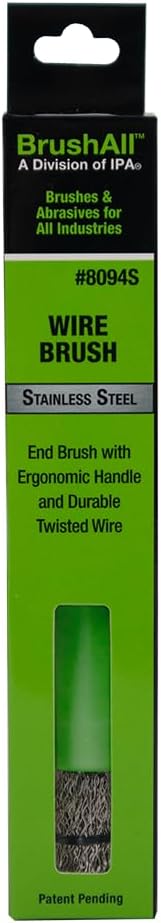 BrushAll® Wire Hand Brush with Ergonomic Handle and Tightly Packed Bristles for Kitchen, Garage, Indoor, Outdoor (Stainless Steel) Patent Pending