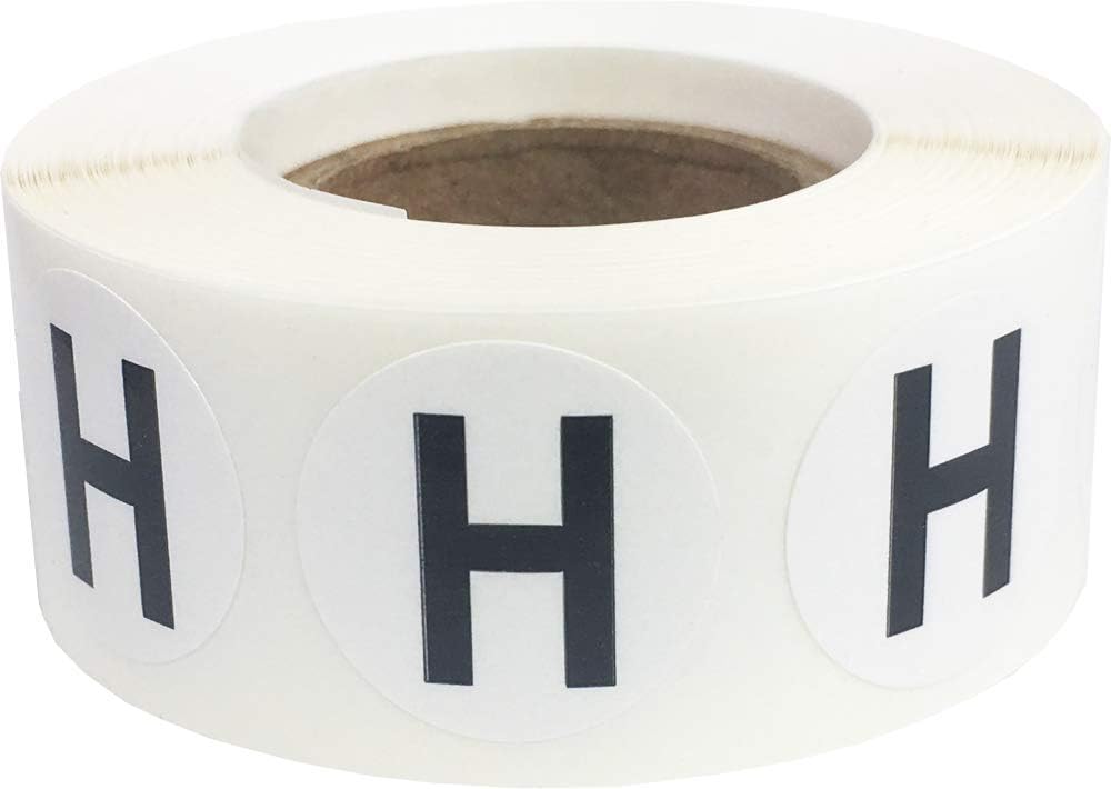 Letter H Inventory Labels .75 Inch Round Circle Dots 500 Adhesive Stickers