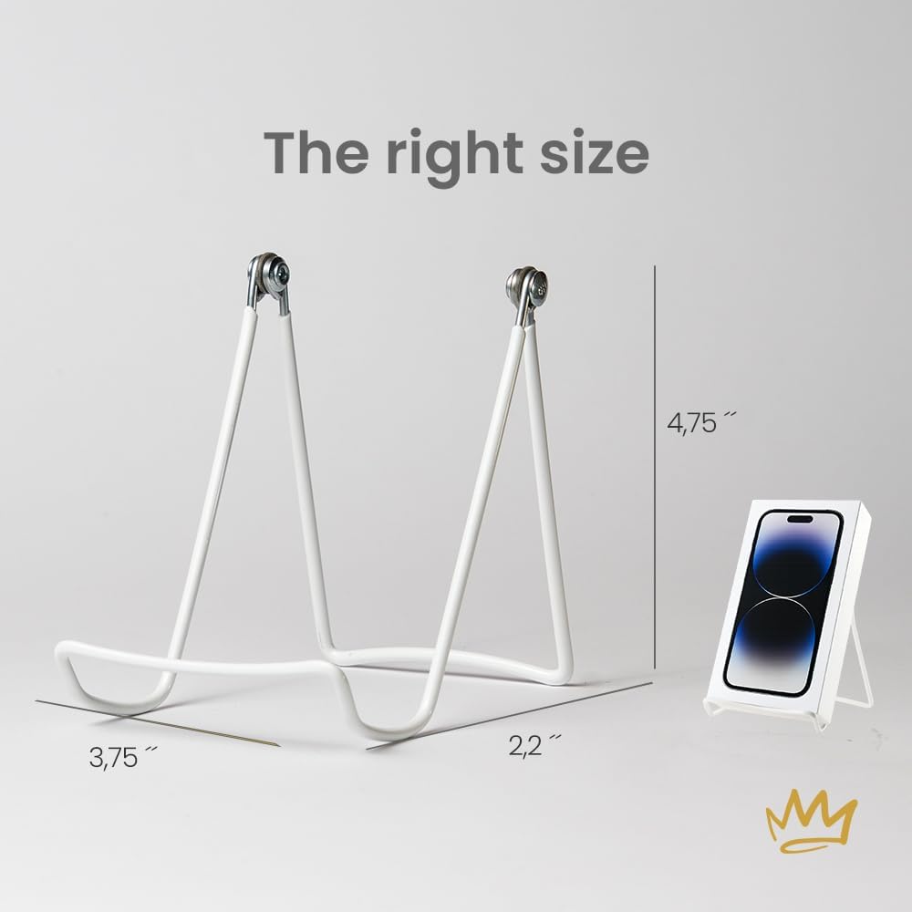 KINGDOM SOLUTIONS MADE IN USA 4-Pack Sturdy & Durable Adjustable White Metal Easels to Display Books, Frames, Comics, Plates & More - Unique on the Market