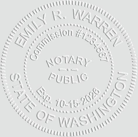 MaxMark Notary Seal Round Pink Embosser for Washington State - Includes Gold Burst Seal Labels (50 Count)