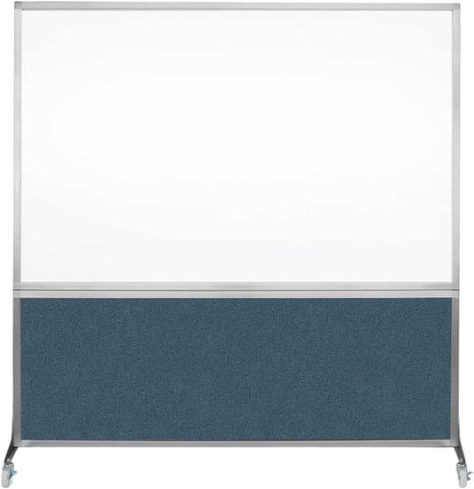 DivideWrite Mobile Whiteboard | Double Sided Dry Erase Board | Portable Office Cubicle Partition | Display for Classrooms, Conference Rooms, Meeting Areas and More | Caribbean Fabric 6' Wide x 6' Tall