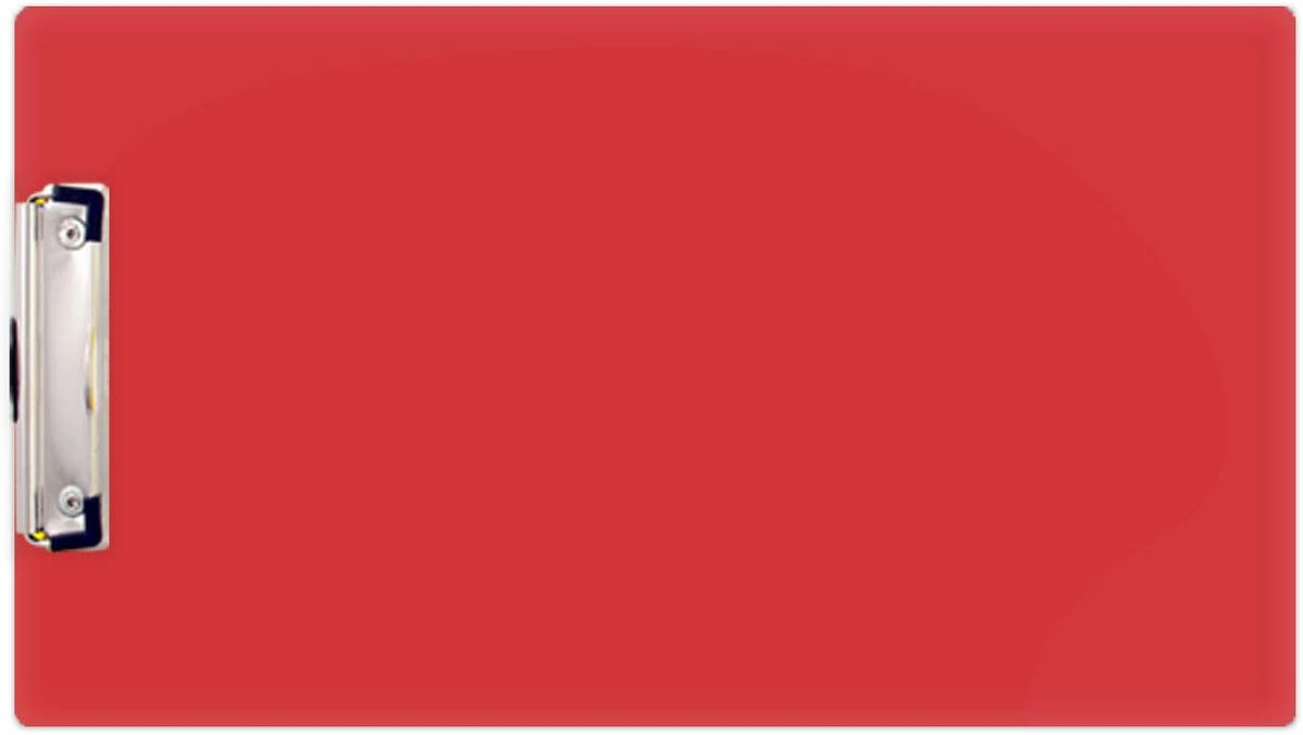 8.5x14 Clipboard Acrylic Panel Featuring a Low Profile Clip Red