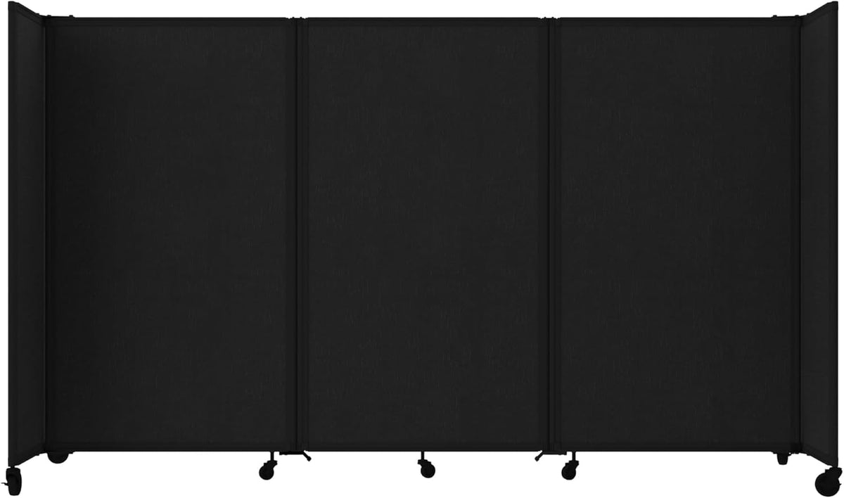 Versare Room Divider 360 Portable Wall Partition | Folding Panels | Large Freestanding Divider | Locking Wheels | Temporary Room Separator