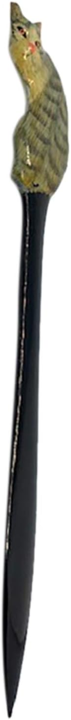Mad Mags Cute Cat Letter Opener, Hand Painted Gray and Black Mail Envelope Slitter, Gift for Kitten Lover, 8 1/4 Inch